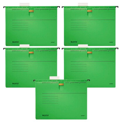 Artikelbild für LEITZ Hängehefter ALPHA® 1984 Karton grün DIN A4 1x kaufmännische Heftung, 5 St., Artikelnummer 322139