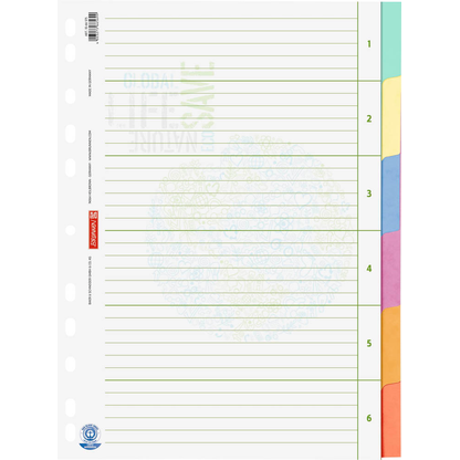 Artikelbild für BRUNNEN Ordnerregister Recycling DIN A4 Vollformat blanko beige 6-teilig, 1 Satz, Artikelnummer 926372