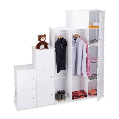 Artikelbild 3 für relaxdays Kleiderschrank, 10021971_49 weiß, transparent 145,0 x 36,5 x 180,0 cm, 1 St., Artikelnummer 522841