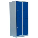 Artikelbild 1 für LÜLLMANN Spind enzianblau, lichtgrau 523221, 4 Schließfächer 80,0 x 50,0 x 180,0 cm, Artikelnummer 185738