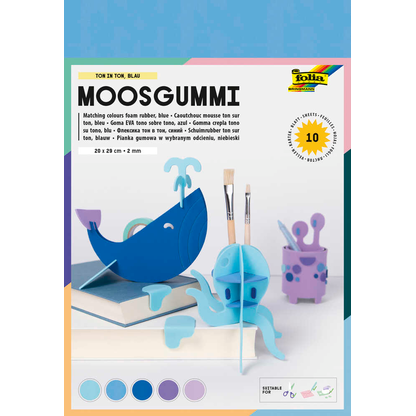 Artikelbild für folia Moosgummi TON IN TON blau 10 Blatt, Artikelnummer 776079