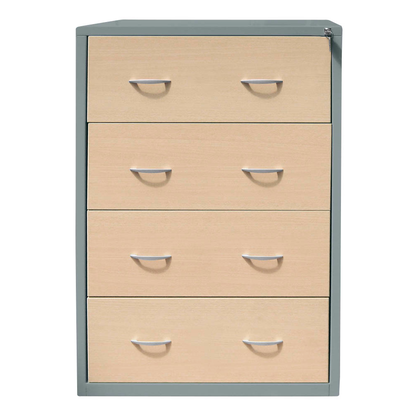 Artikelbild 4 für Gürkan Hängeregistraturschrank silber, ahorn 4 Schubladen 76,0 x 62,0 x 132,0 cm, 1 St., Artikelnummer 267609