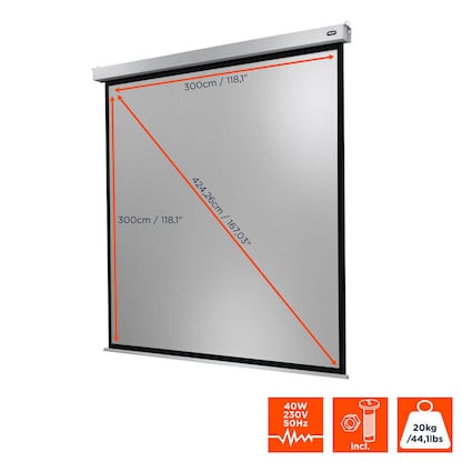 Artikelbild 2 für celexon elektrische Rolloleinwand Motor Professional Plus 1:1, 300 x 300 cm Projektionsfläche, Artikelnummer 695467