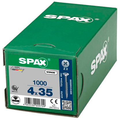 Artikelbild 9 für SPAX® Universalschrauben Z2 Senkkopf WIROX 0291010400355 4 mm x 35 mm, 1.000 St., Artikelnummer 394329