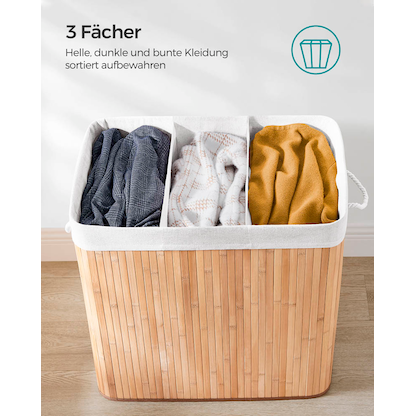 Artikelbild 7 für SONGMICS Wäschesortierer bambus, 1 St., Artikelnummer 438519