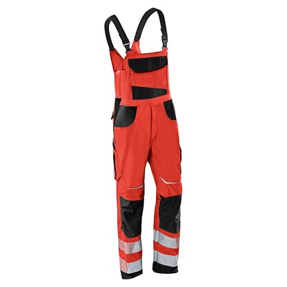 Artikelbild für KÜBLER® unisex Warnschutz-Latzhose REFLECTIQ rot, schwarz Größe 27, Artikelnummer 789216