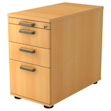 Artikelbild 1 für HAMMERBACHER SC40 Standcontainer buche 4 Auszüge Kunststoff-Relinggriff silber 42,8 x 80,0 x 72,0 - 76,0 cm, Artikelnummer 864830