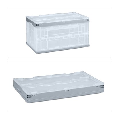 Artikelbild 2 für relaxdays Klappbox 60,0 l transparent/grau 59,5 x 39,5 x 31,5 cm, 1 St., Artikelnummer 364271