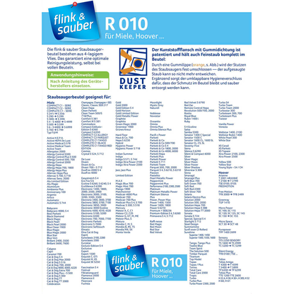 Artikelbild 2 für flink & sauber R 010 Staubsaugerbeutel, 4 St., Artikelnummer 539390