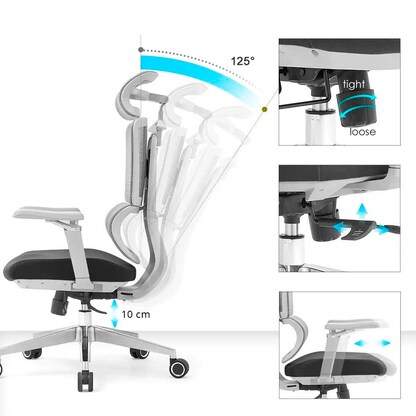 Artikelbild 6 für LÜLLMANN Bürostuhl, 210480 Stoff grau, Gestell alu, Artikelnummer 791008