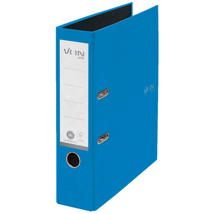 Artikelbild für VON LEITZ Ordner blau Karton 8,0 cm DIN A4, 1 St., Artikelnummer 635898