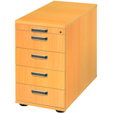 Artikelbild 1 für HAMMERBACHER SC50 Standcontainer buche 5 Auszüge Kunststoff-Relinggriff silber 42,8 x 80,0 x 72,0 - 76,0 cm, Artikelnummer 863338