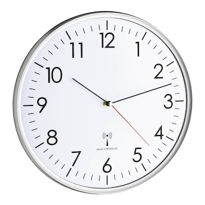 Artikelbild für TFA® Funkwanduhr weiß silber Kunststoff, Ø 33,0 cm, Artikelnummer 364824