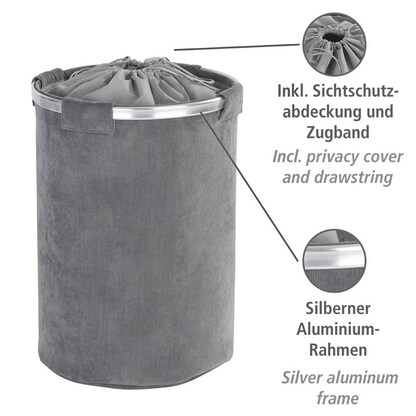 Artikelbild 2 für WENKO Wäschekorb Cordoba grau, 1 St., Artikelnummer 529121