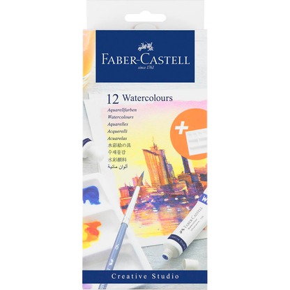 Artikelbild für FABER-CASTELL Aquarellfarben farbsortiert 12 x 9,0 ml, 12 St., Artikelnummer 106269