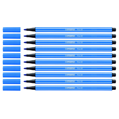 Artikelbild für STABILO Pen 68 Filzstifte blau, 10 St., Artikelnummer 460378