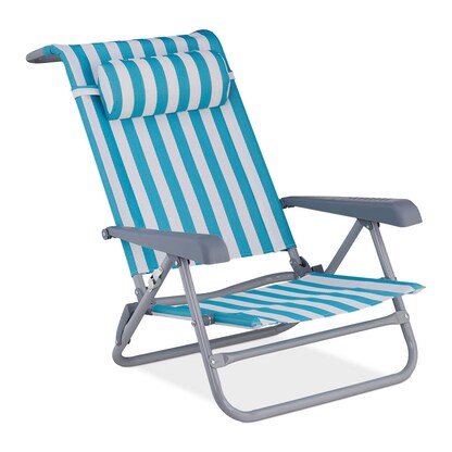 Artikelbild 2 für relaxdays Liegestuhl mit Armlehnen blau, 1 St., Artikelnummer 768303