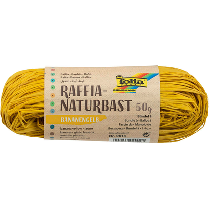Artikelbild für folia Naturbast matt bananengelb 0,5 mm x 50,0 g, Artikelnummer 354573