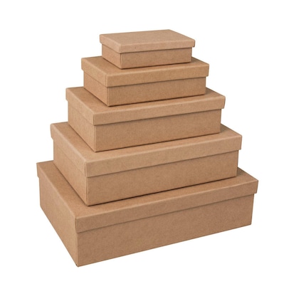 Artikelbild für Rayher eckig Geschenkboxen-Set braun, 5 St., Artikelnummer 779252