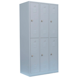 Artikelbild 1 für LÜLLMANN Spind lichtgrau 520230, 6 Schließfächer 88,5 x 50,0 x 180,0 cm, Artikelnummer 185377