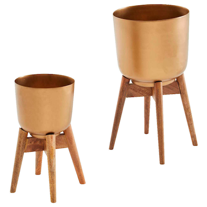 Artikelbild für WOHNLING Pflanzenständer-Set Metall, Ø 31,0/25,0 cm gold, 2 St., Artikelnummer 166289