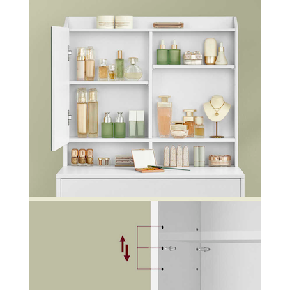 Artikelbild 3 für VASAGLE Schminktisch rechteckig Spanplatte weiß 70,0 x 40,0 x 136,0 cm, 1 St., Artikelnummer 759539