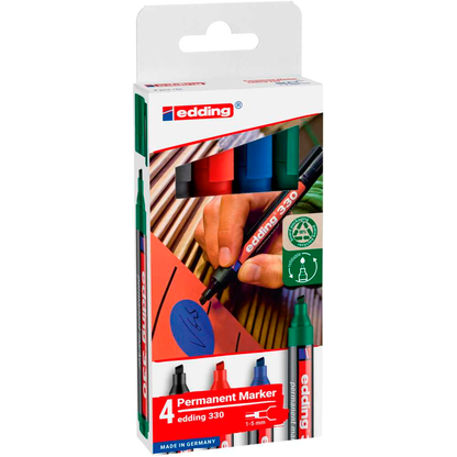 Artikelbild 2 für edding 330 Permanentmarker farbsortiert 1,0 - 5,0 mm, 4 St., Artikelnummer 338835