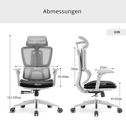 Artikelbild 5 für LÜLLMANN Bürostuhl, 210480 Stoff grau, Gestell alu, Artikelnummer 791008