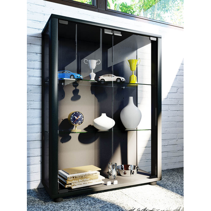 Artikelbild 3 für VCM my home Sintalo Vitrine schwarz 2 Fachböden, Artikelnummer 781380