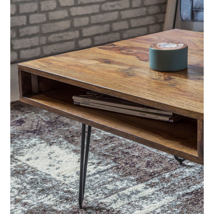 Artikelbild 8 für WOHNLING Couchtisch rechteckig Massivholz sheesham 110,0 x 60,0 x 40,0 cm, 1 St., Artikelnummer 905032