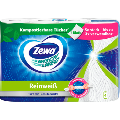 Artikelbild 6 für Zewa Küchenrollen WISCH&WEG Reinweiss 2-lagig, 4 Rollen, Artikelnummer 184752