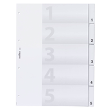Artikelbild 1 für DURABLE Ordnerregister DIN A4 Vollformat 1-5 transparent 5-teilig, 1 Satz, Artikelnummer 147272