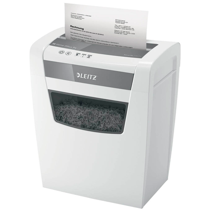 Artikelbild für AKTION: LEITZ IQ Home Office Aktenvernichter mit Partikelschnitt P-4, 4 x 28 mm, bis 10 Blatt, weiß, Artikelnummer 818118