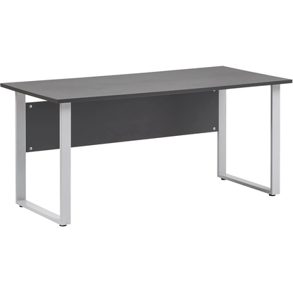 Artikelbild für MÖBELPARTNER 1500 Schreibtisch anthrazit rechteckig, Kufen-Gestell silber 160,0 x 75,0 cm, Artikelnummer 184017