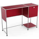 Artikelbild 1 für viasit System4 Schreibtisch rubinrot rechteckig, Rundrohrgestell silber 116,0 x 41,0 cm, Artikelnummer 491371