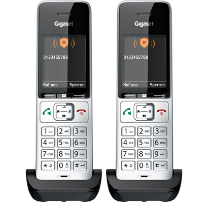 Artikelbild für Gigaset COMFORT 500HX duo Zusatz-Mobilteile schwarz-silber, 2 St., Artikelnummer 719033