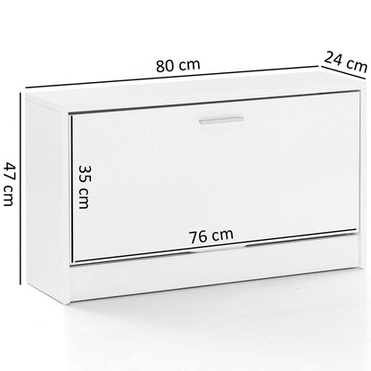 Artikelbild 2 für WOHNLING Schuhschrank, WL5.271 weiß 1 Fachboden 80,0 x 24,0 x 47,0 cm, Artikelnummer 906402