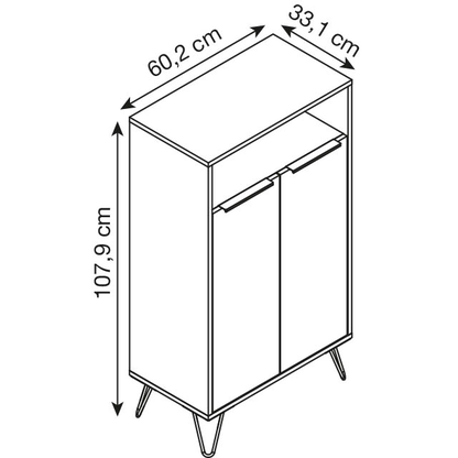 Artikelbild 3 für MÖBELPARTNER Schuhschrank Hank, 157162 schwarz, Akustikoptik 60,2 x 33,1 x 107,09 cm, 1 St., Artikelnummer 255168