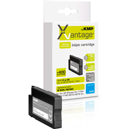 Artikelbild für KMP XVantage® cyan pigmentiert Druckerpatrone kompatibel zu HP 953XL (F6U16AE), Artikelnummer 347829