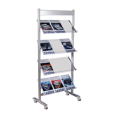 Artikelbild 1 für Kerkmann Prospektregal Ecoline silber DIN A4 70,0 x 35,0 x 160,0 cm, 1 St., Artikelnummer 465179