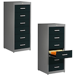 Artikelbild 1 für mauser client entry Karteischrank alu, anthrazitgrau 6 Schubladen 55,2 x 60,0 x 135,0 cm, 1 St., Artikelnummer 259453