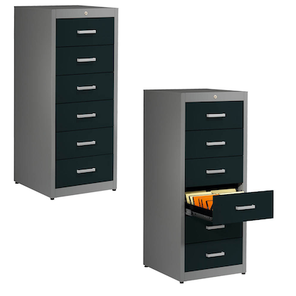 Artikelbild für mauser client entry Karteischrank alu, anthrazitgrau 6 Schubladen 55,2 x 60,0 x 135,0 cm, 1 St., Artikelnummer 259453