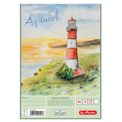Artikelbild 2 für herlitz Aquarellblock DIN A4 150 g/qm, 20 Blatt, 1 Block, Artikelnummer 421997