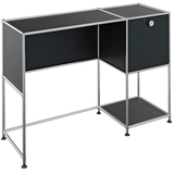 Artikelbild 1 für viasit System4 Schreibtisch schwarz rechteckig, Rundrohrgestell silber 116,0 x 41,0 cm, Artikelnummer 491347