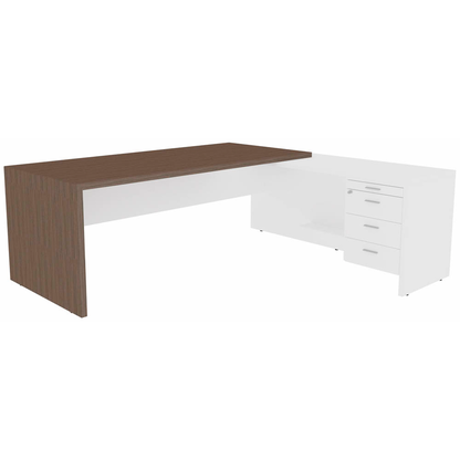 Artikelbild für Quadrifoglio T45 Schreibtisch eukalyptus, weiß L-Form, Wangen-Gestell eukalyptus 220,0 x 194,0 cm, Artikelnummer 801272