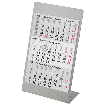 Artikelbild 3 für Tischkalender Edelstahl 2026/2027 silber matt, 1 St., Artikelnummer 547937