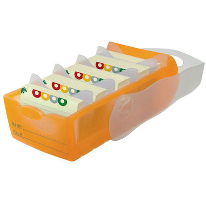 Artikelbild für HAN Croco Karteikasten DIN A7 für 900 Karteikarten orange mit Deckel, Artikelnummer 687475