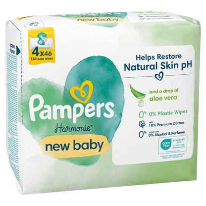 Artikelbild für Pampers® Feuchttücher new baby Harmonie™ 1-lagig weiß, 184 St., Artikelnummer 273249