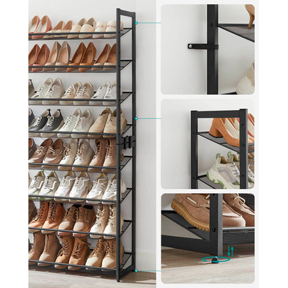 Artikelbild 7 für SONGMICS Schuhregal schwarz 92,5 x 30,7 x 163,5 cm, 1 St., Artikelnummer 262008