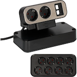 Artikelbild 1 für brennenstuhl estilo Duplex 10-fach Tischsteckdose 2,0 m schwarz, Artikelnummer 482614